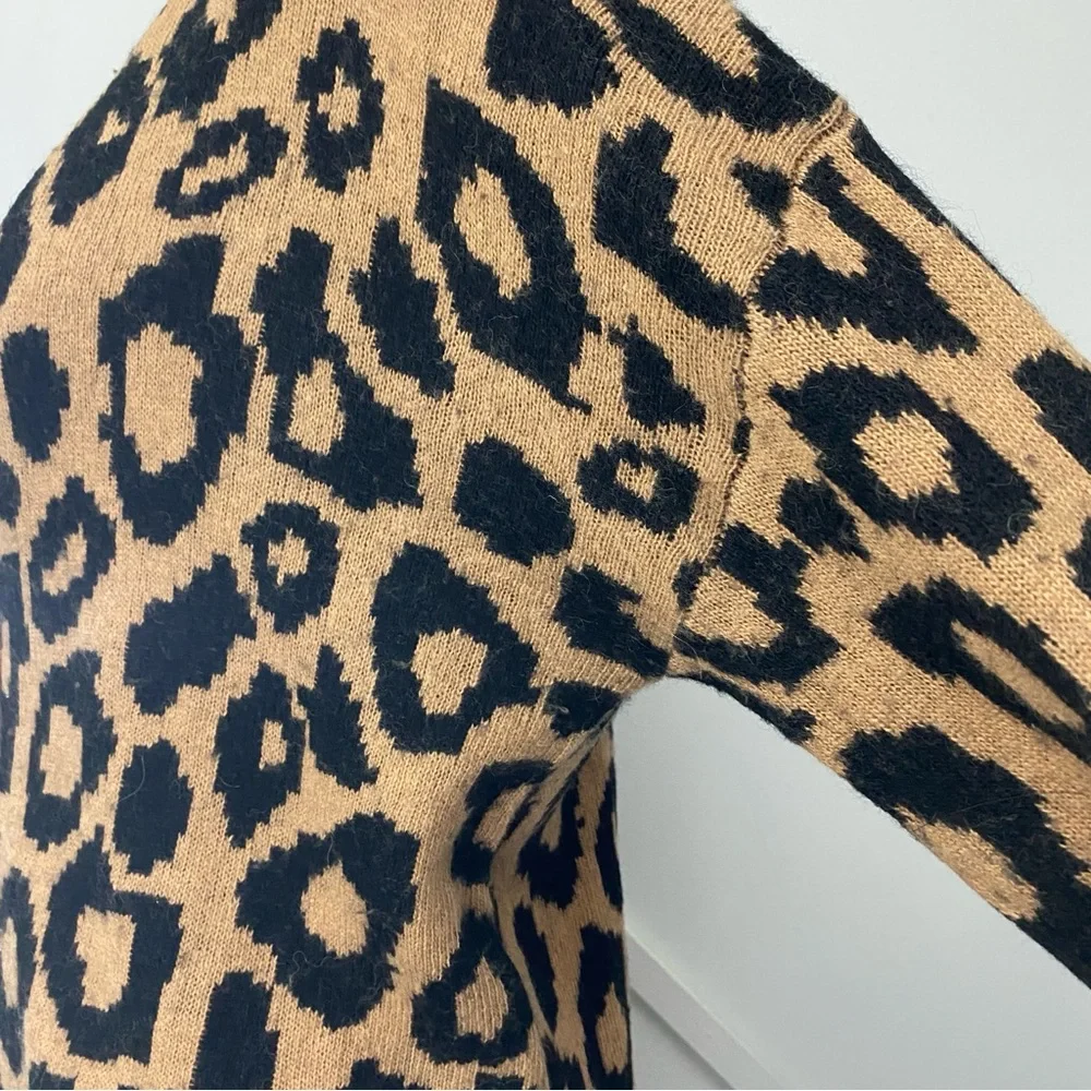 Aritzia Sunday Best Sylvia Alpaca Wool Blend Leopard Print Oversized Cardigan -S - Picture 12 of 15